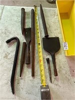 Crow bar, punches, and chisels