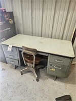 Metal Office Desk and Chair