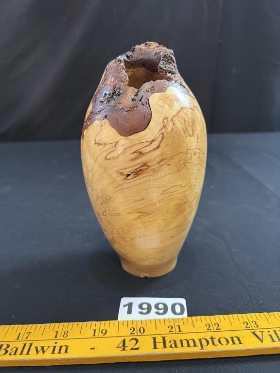 Unique Burlwood Vase-Signed