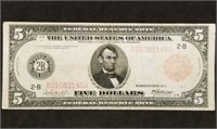 1914 $5 Red Seal Federal Reserve Note New York