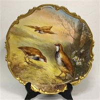 Limoges France Hand Painted Porcelain Bird Platter