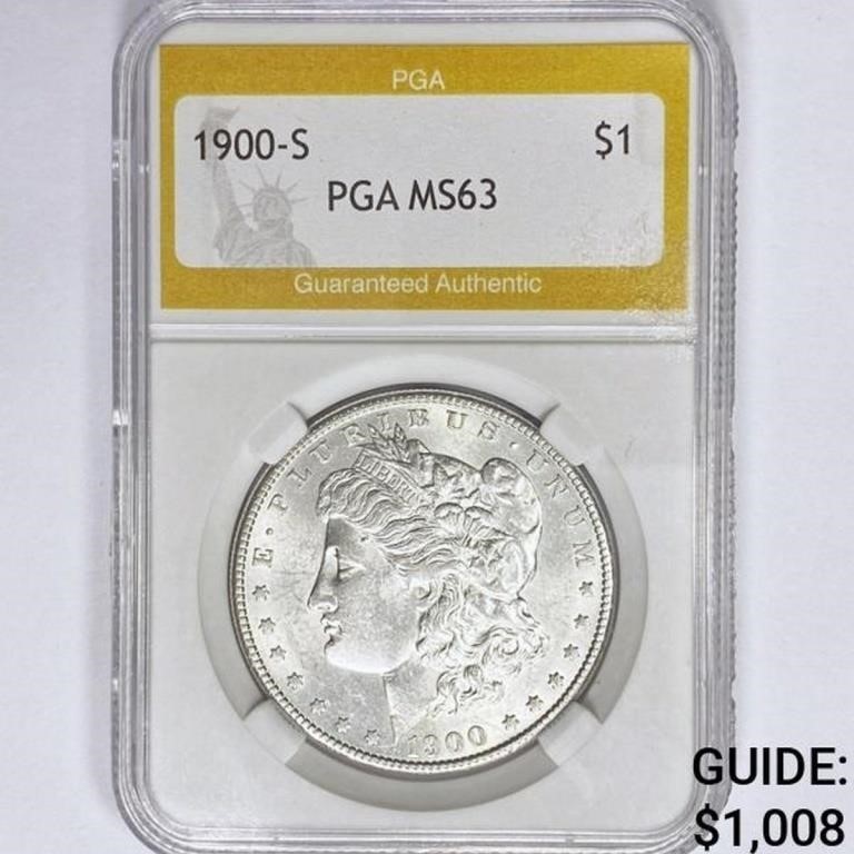 1900-S Morgan Silver Dollar PGA MS63