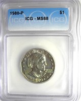 1980-P Susan B Anthony ICG MS68 LIST $2150