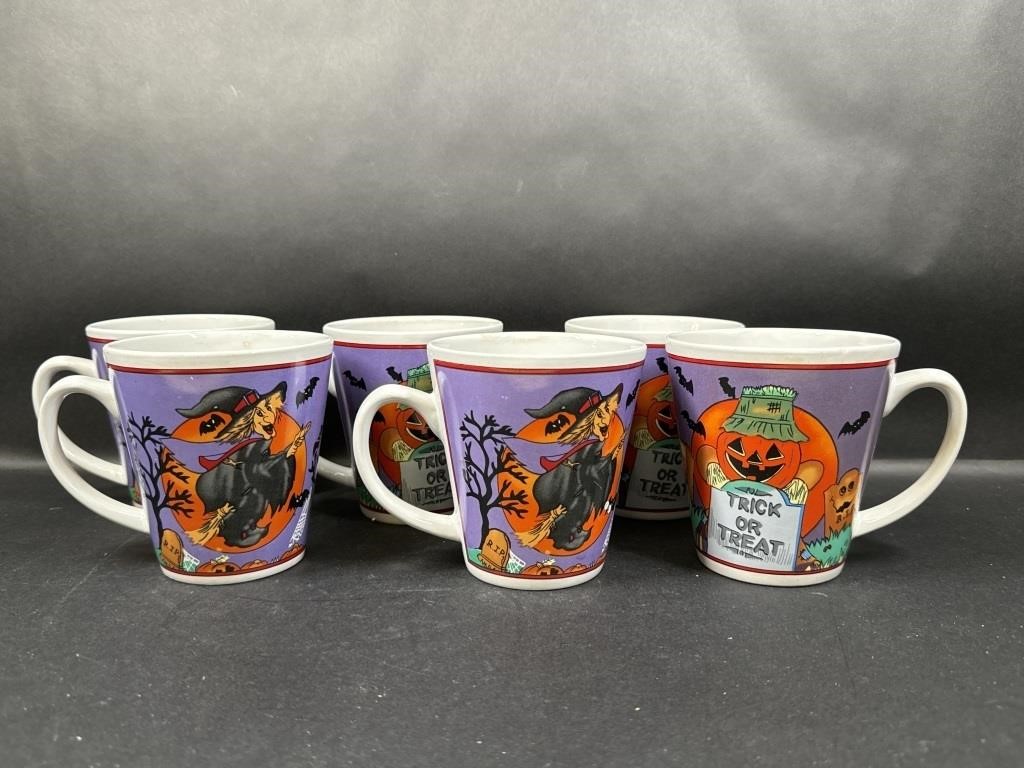 Set of 6 Halloween Witch & Trick or Treat Mugs