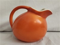 Small Vintage Orange Ceramic Pitcher