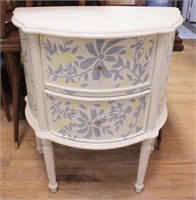 Modern painted 2 drawer demilune