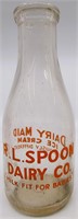 R.L Spoon Dairy Made Ice Cream 1 Quart Milk Bottle