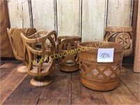 Hand carved open cut small vessels