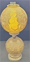 vintage amber glass globe lamp