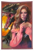 Zoia Grechaniuk- Lady with Dragon Pastel Painting