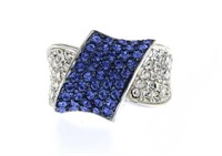 Stunning Blue & White Designer Ring