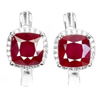 Natural Top Blood Red Ruby Earrings