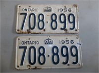 Pair Ontario 1956 Licence Plates (708899)