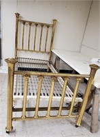 Brass Twin Bed with antique springs