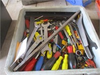 Box lot Screw Drivers and Wrenches