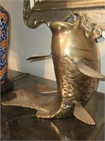 Large Brass Koi Fish Decor