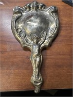 Vintage silver plated cherub mirror