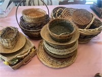 Assorted  baskets, wicker plate servers