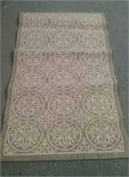 Small Tan Pattern Throw Rug, Approx. 32"×56"