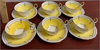 6 Matching Teacups and Saucers-Aynsley
