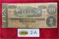 C S A Ten Dollars Note, Richmond, Feb 17,1864