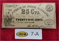 State Of North Carolina Twenty-five Cents Note