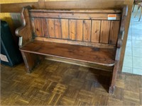 Wooden Train Station Bench