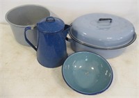 Vintage Enamel Coated Cookware Includes: Roaster