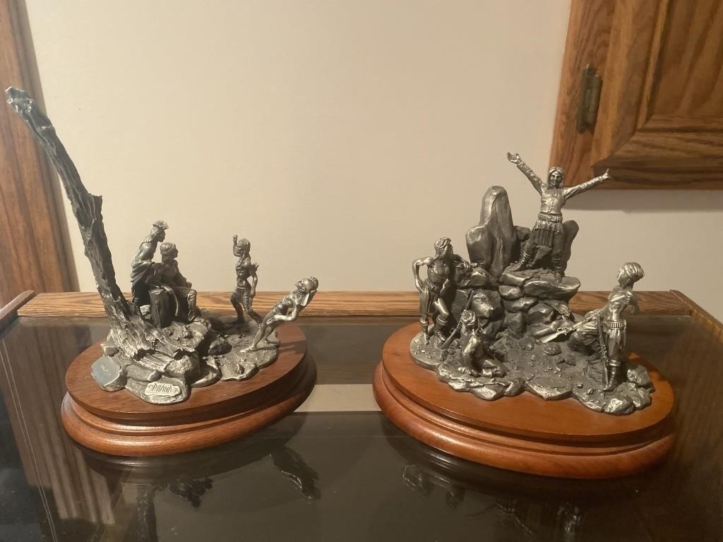 2 Chilmark Fine Pewter Statues