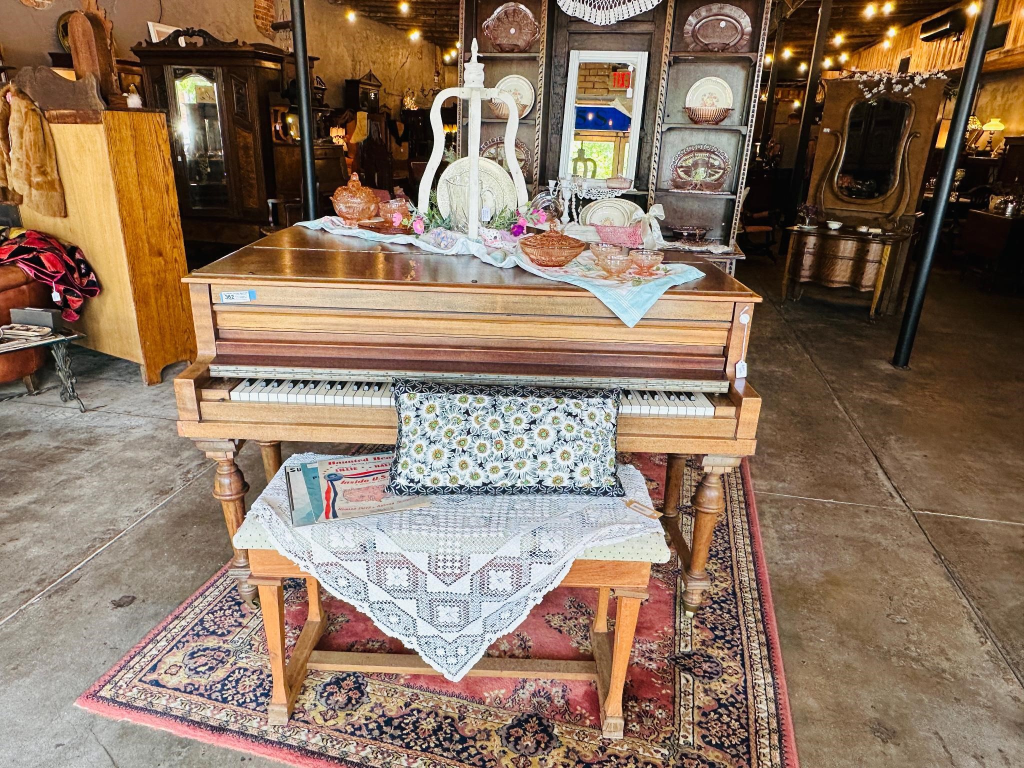 Antique Grand Piano w/Bench
