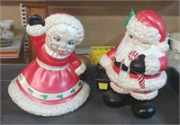 CERAMIC SANTA & MRS CLAUS  -  13 INCH