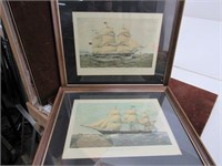 2) Framed Ship Prints 22 x 18 Clipper and