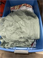 LARGE BLUE TOTE LOT OF CURTAINS/DRAPES