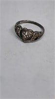 Heart ring marked 925, size 6