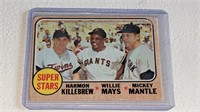 1968 Topps Baseball Card #490 Mantle Mays