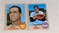 2 1968 Topps Baseball Card #30 99 Colavito Torre