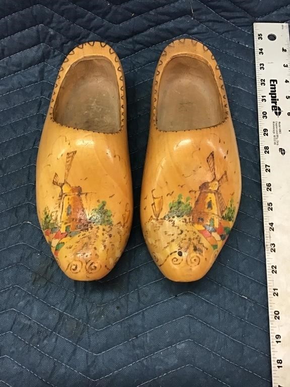 Wood Dutch Clogs Made in Holland Windmill Art