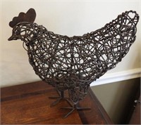 Basket weave figural chicken decoration 12”