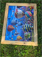 Hot air balloon custom framed art puzzle