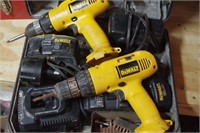 DEWALT 3 DRILLS BATTERY & CHARGERS NOT TESTED
