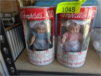2 Campbell's Soup Kids in display cases