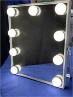 Vanity mirror with touch screen buttons