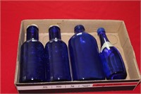 4 Cobalt (Blue) Bottles