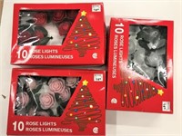 3 Sets of 10 Rose Light Strands