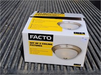 CASE OF 2 NEW FACTO CEILING FIXTURES