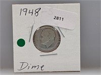 1948-S 90% Silver Roos Dime