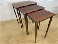 Set of 3 Inlaid Mahogany Nesting Tables