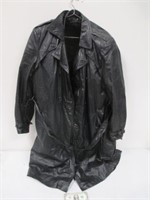 Long Leather Coat w/ Fur Lining - No Size Marked