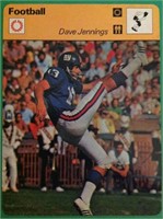 1979 Dave Jennings NY Giants NFL Football Punter S