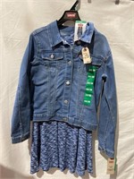 Levis Girls 2 Piece Dress And Denim Jacket Xl 14